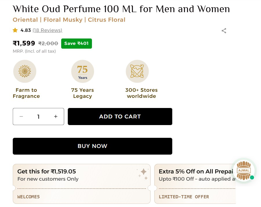 Hira / Ajmal product page reference — competitor benchmark studied during research
