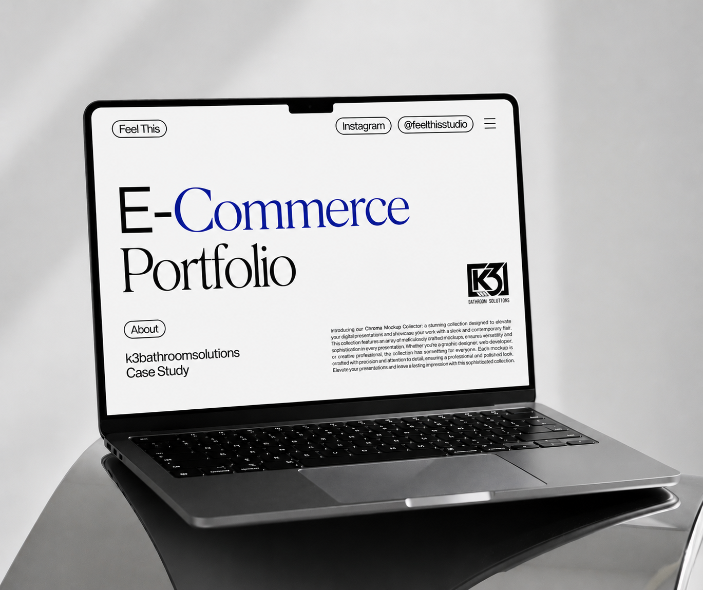 K3 Bathroom Solutions homepage — desktop e-commerce storefront